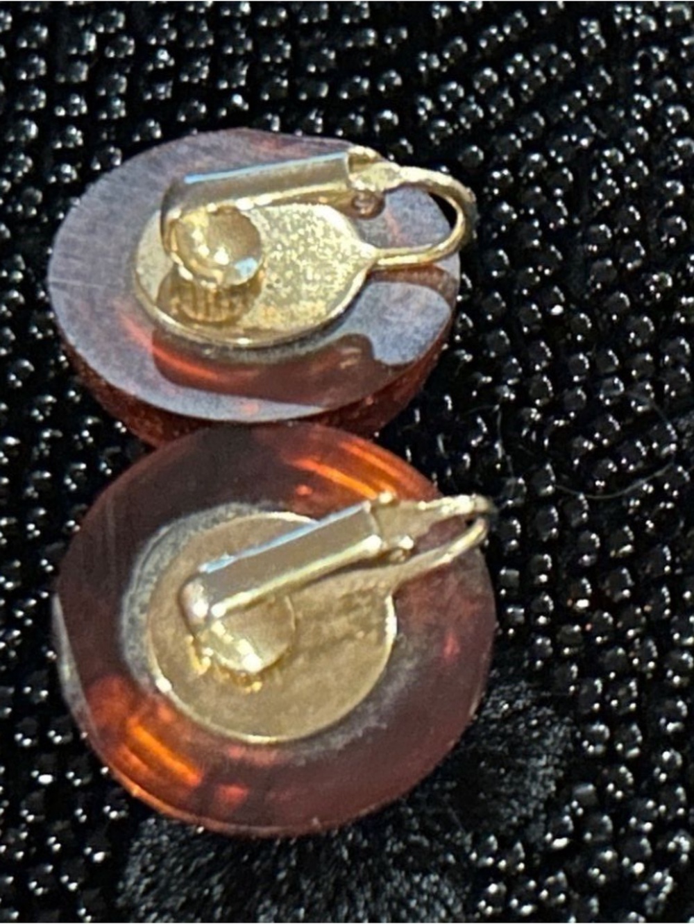 Vintage 1950 Round Completely Translucent Orange Earrings Acrylic Look excellent - Picture 4 of 6